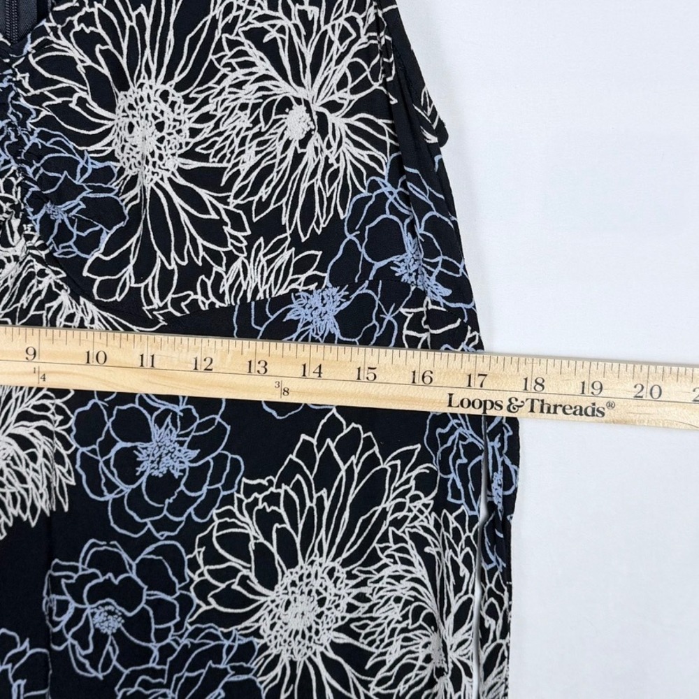 Old Navy Y2K Floral Maxi Dress 14 Blue Sleeveless Tie Back Dark Fairy Feminine - Picture 8 of 10